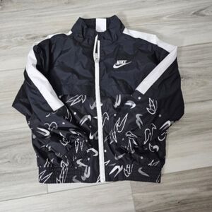 Nike Kids' Black & White Windbreaker Jacket Sz M